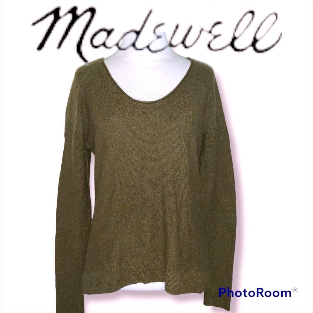 Madewell Small Olive Green Merino Wool Sweater Basic Perfect for Autumn! 🍂☕️